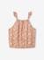 'Cropped' meisjesblouse met bloemenprint en ruches op de bandjes abrikoos (poederkleur) - vertbaudet enfant 