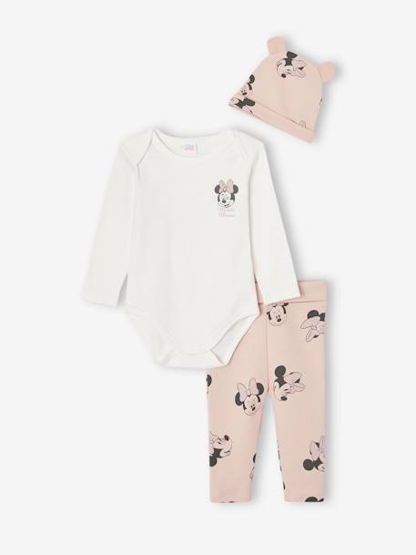 Set romper + broek + muts voor meisjes Disney® Minnie roze (poederkleur) - vertbaudet enfant 