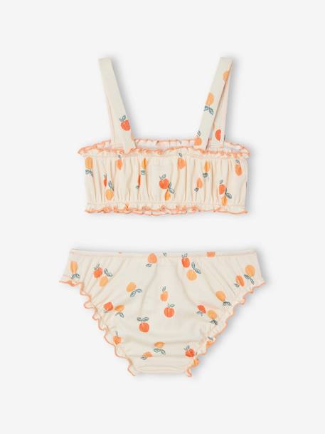 Maillot de bain 2 pièces pêches fille écru - vertbaudet enfant 