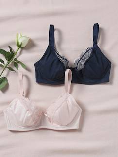 -Lot de 2 soutiens-gorge grossesse coton biologique et dentelle