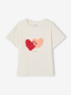 Meisje-T-shirt, souspull-Meisjes-T-shirt met frisou-animatie en iriserende details