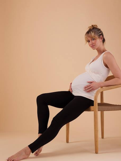 Lange zwangerschapslegging van katoengaas ENVIE DE FRAISE zwart - vertbaudet enfant 