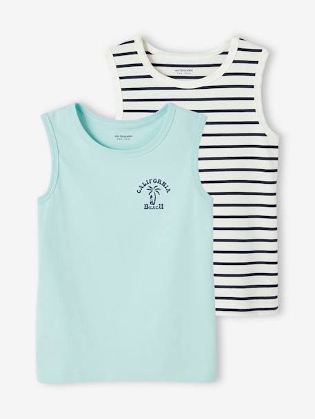 Set van 2 tanktops voor jongens veel groen - vertbaudet enfant 
