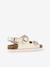Sandales monochrome à 3 boucles fille beige doré+rose - vertbaudet enfant 