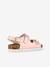 Sandales monochrome à 3 boucles fille beige doré+rose - vertbaudet enfant 
