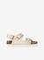 Sandales monochrome à 3 boucles fille beige doré+rose - vertbaudet enfant 