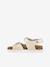 Sandales monochrome à 3 boucles fille beige doré+rose - vertbaudet enfant 