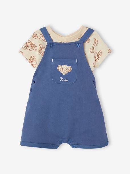 Ensemble bébé T-shirt + salopette short Disney Le Roi Lion indigo - vertbaudet enfant 