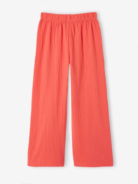 Pantalon fille legging large blanc imprimé+corail+mauve+vert sauge - vertbaudet enfant 