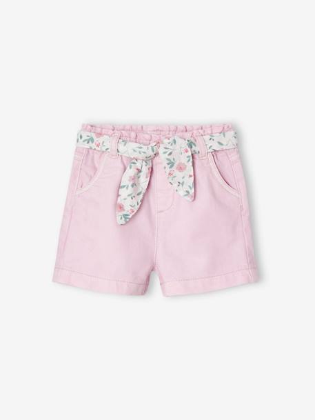 Short bébé avec sa ceinture fleurie lilas - vertbaudet enfant 
