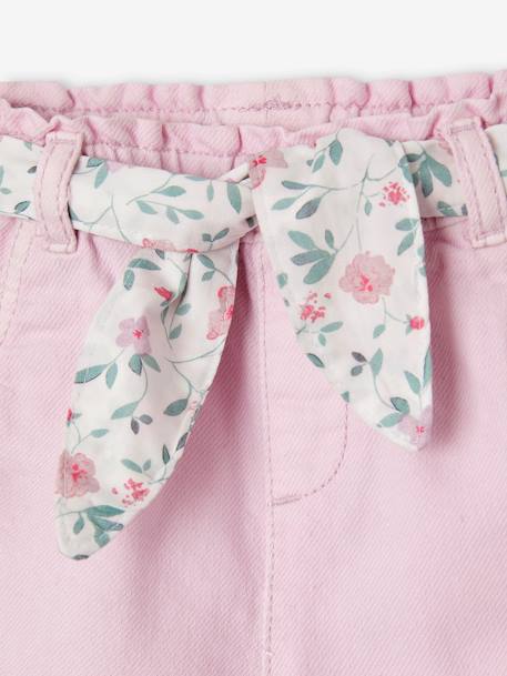 Short bébé avec sa ceinture fleurie lilas - vertbaudet enfant 