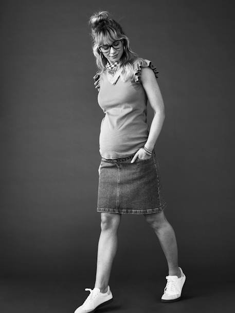 Jupe en jean courte grossesse stone - vertbaudet enfant 
