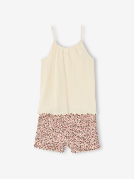 Lot de 2 pyjashorts fille en maille côtelée bleu grisé - vertbaudet enfant 