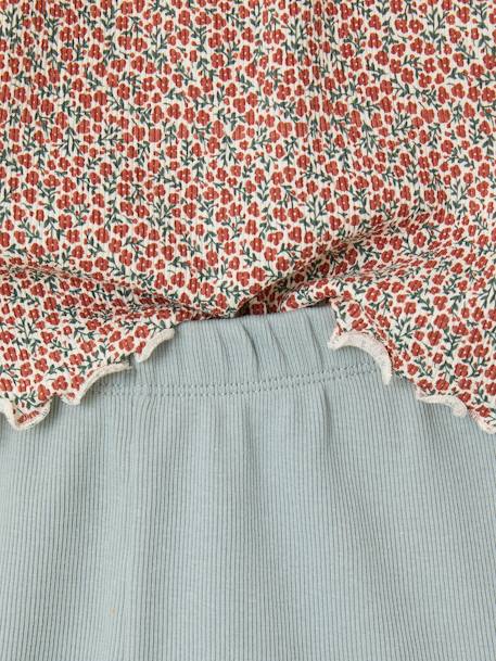 Lot de 2 pyjashorts fille en maille côtelée bleu grisé - vertbaudet enfant 