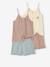 Lot de 2 pyjashorts fille en maille côtelée bleu grisé - vertbaudet enfant 