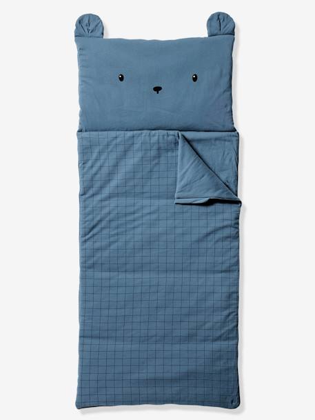 Sac de couchage Ourson, avec coton recyclé bleu - vertbaudet enfant 