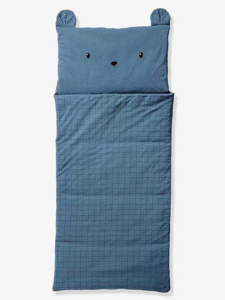 Sac de couchage Ourson, avec coton recyclé bleu - vertbaudet enfant 