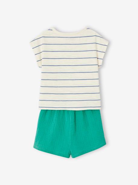 Ensemble bébé T-shirt et short menthe - vertbaudet enfant 