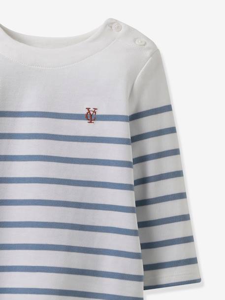T-shirt marinière bébé coton biologique CYRILLUS rayé bleu - vertbaudet enfant 