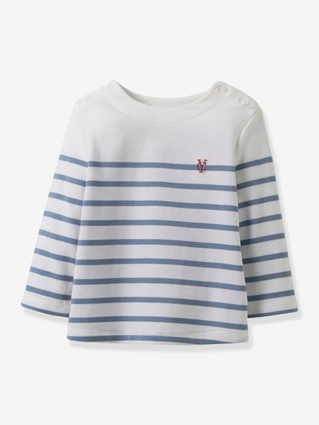 T-shirt marinière bébé coton biologique CYRILLUS rayé bleu - vertbaudet enfant 