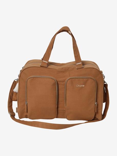 Sac à langer multipoches en gaze de coton Family L caramel - vertbaudet enfant 