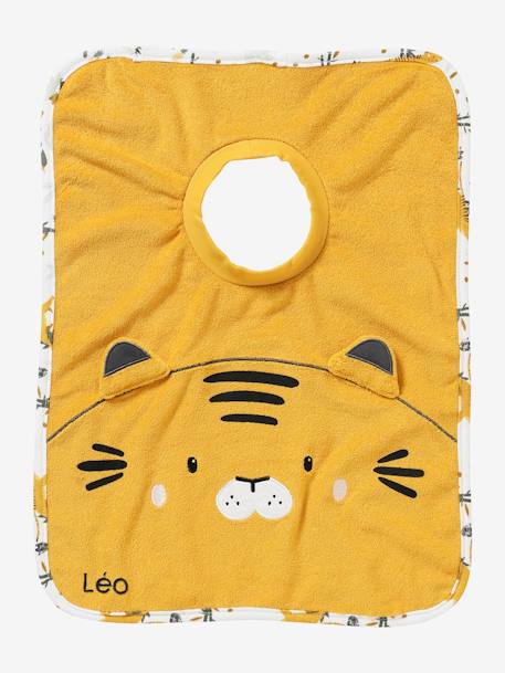 Grand bavoir à enfiler bois de rose+écru+ourson+tigre+vert - vertbaudet enfant 