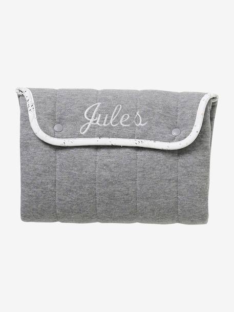 Tapis à langer de voyage gris chiné+MARINE IMPRIME - vertbaudet enfant 