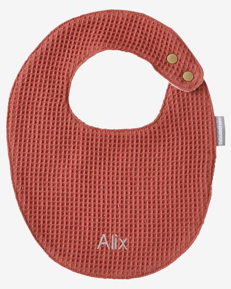 Lot 2 bavoirs naissance bleu imprimé+terracotta - vertbaudet enfant 