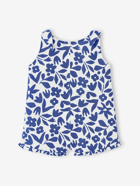 Combinaison bébé fille imprimée bleu imprimé+corail - vertbaudet enfant 