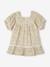 Robe fleurie bébé détails en dentelle vanille - vertbaudet enfant 