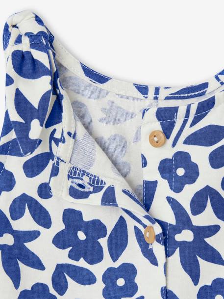 Combinaison bébé fille imprimée bleu imprimé+corail - vertbaudet enfant 