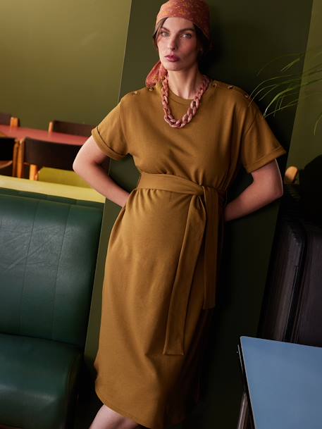 Robe longue grossesse en molleton olive - vertbaudet enfant 