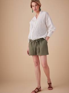 -Short grossesse effet paperbag en gaze de coton