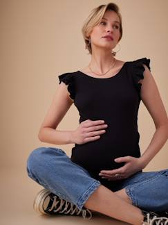 -Geribd zwangerschapsshirt met korte mouwen en ruches ENVIE DE FRAISE