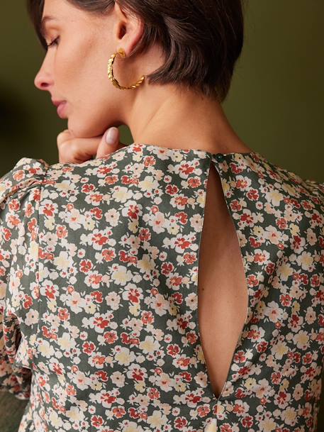 Blouse de grossesse imprimée fleurs vert sauge - vertbaudet enfant 