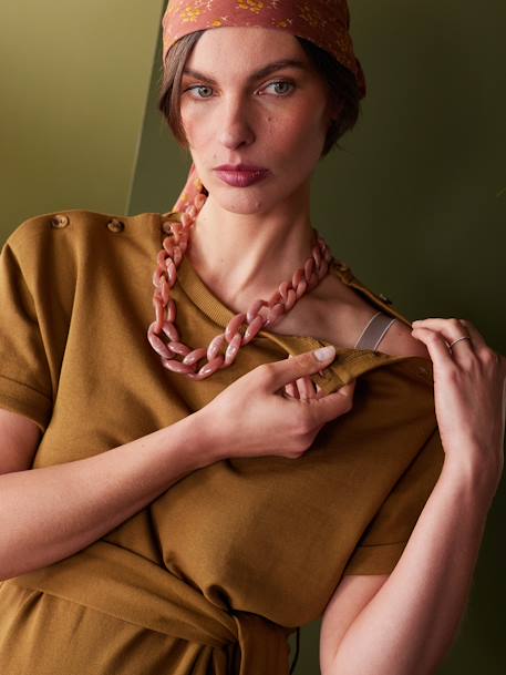 Robe longue grossesse en molleton olive - vertbaudet enfant 