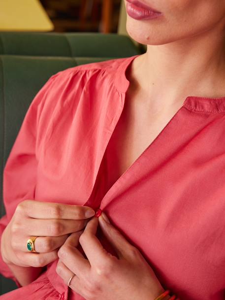 Robe longue grossesse esprit bohème boutonnée bleu roi+grenadine - vertbaudet enfant 