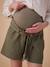 Zwangerschapsshort met paperbag-effet van katoengaas ENVIE DE FRAISE olijf - vertbaudet enfant 