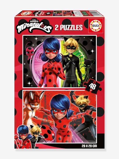 Puzzel 2 x 48 stukjes Miraculous Ladybug - EDUCA meerkleurig - vertbaudet enfant 
