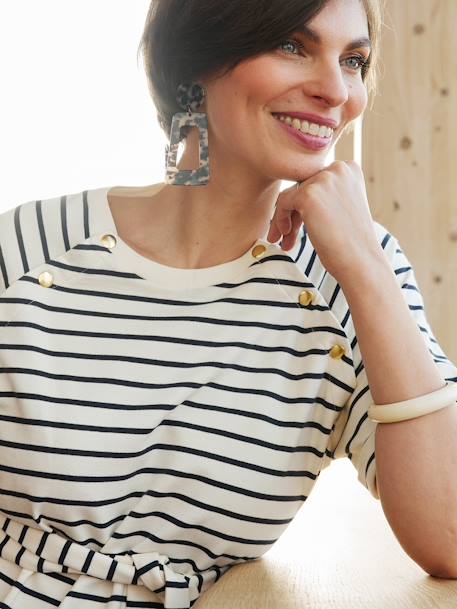 Robe grossesse rayée en molleton écru - vertbaudet enfant 