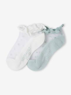 Meisje-Ondergoed-Sokken-Set van 2 paar enkelsokken in netstof voor meisjes