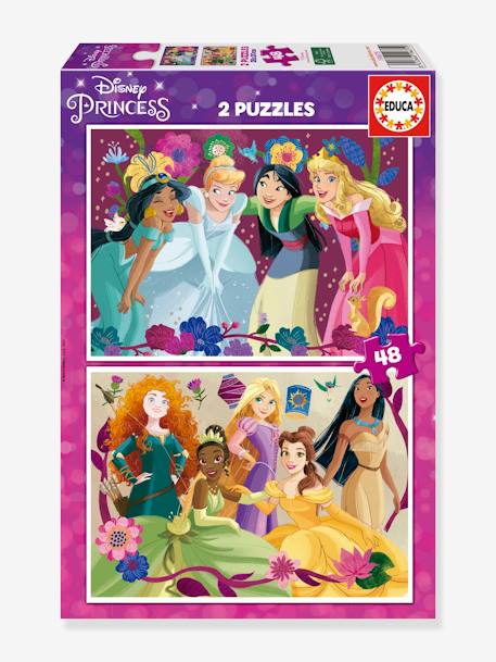 Puzzels 2X48 stukjes Disneyprinsessen - EDUCA meerkleurig - vertbaudet enfant 