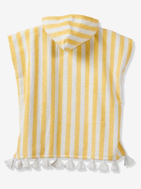 Poncho de bain enfant à rayures personnalisable bleu+rayé jaune+rose+vert - vertbaudet enfant 