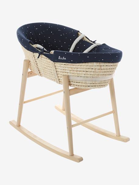 Housse pour couffin écru+imprimé coeurs+marine - vertbaudet enfant 