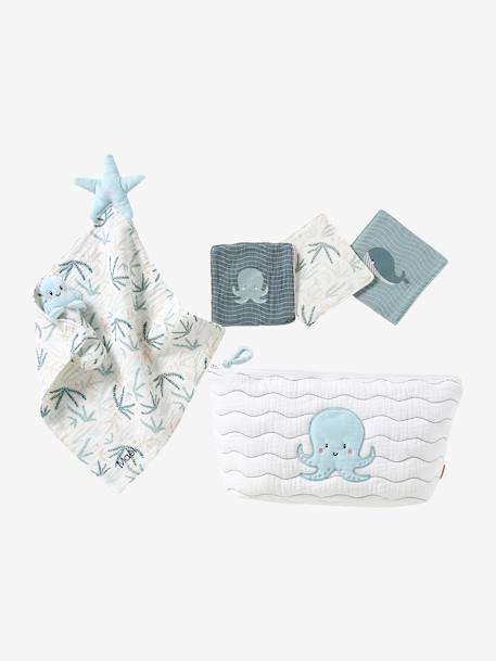 Coffret cadeau naissance SOUS L'OCÉAN bleu grisé - vertbaudet enfant 