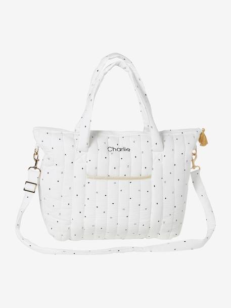 Sac à langer en gaze de coton Plume beige imprimé+blanc imprimé+IVOIRE IMPRIME+ivoire végétal+vanille - vertbaudet enfant 