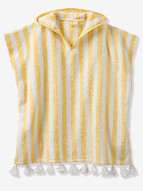 Poncho de bain enfant à rayures personnalisable bleu+rayé jaune+rose+vert - vertbaudet enfant 