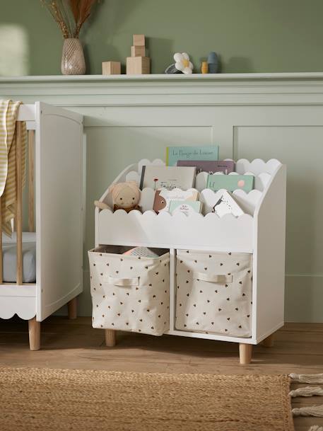 Lot de 2 bacs de rangement blanc imprimé - vertbaudet enfant 
