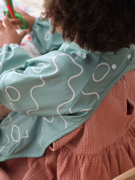 Bavoir à manches évolutif 2 en 1 Playful beige+blush+vert sauge - vertbaudet enfant 