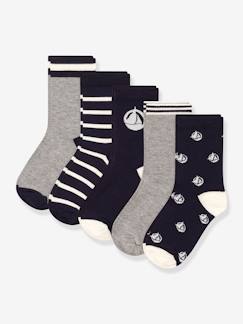 Jongens-Ondergoed-Sokken-Set van 5 paar sokken voor jongens PETIT BATEAU